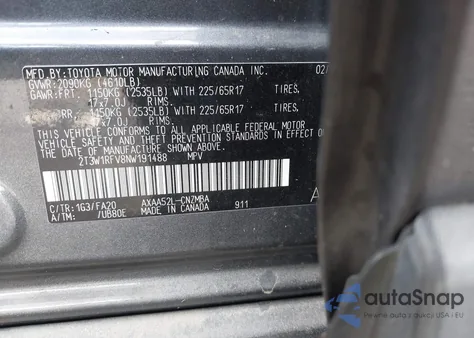 2022 Toyota Rav4 Xle from USA, damaged, VIN 2T3W1RFV8NW191488